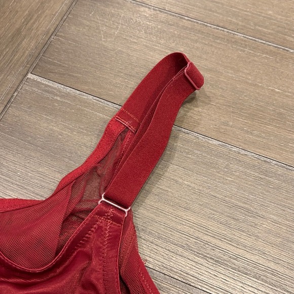 HSIA 34DD Red Lace Unlined Underwire Bra Sheer Sexy Lingerie - Picture 4 of 8